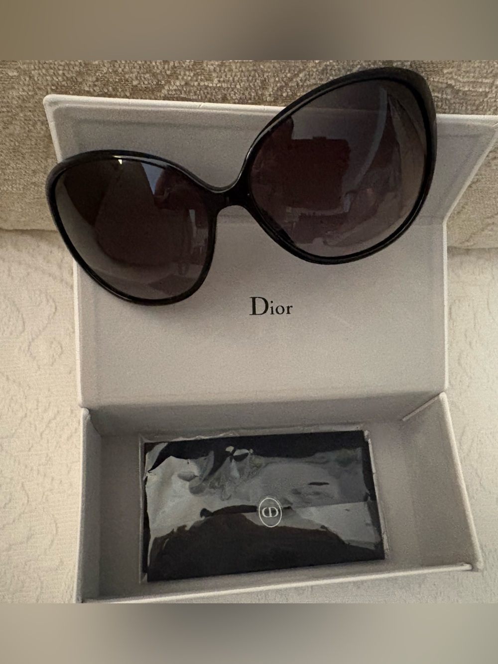 Dior Oversized Black Gradient Lens Sunglasses